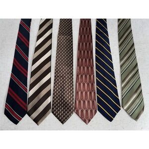 Men's Neck Tie NeckTie LOT of 6 Silk Y&G Next Palatina Brown & Church